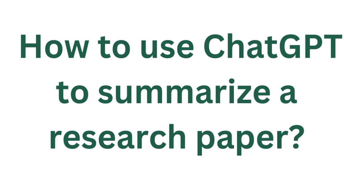 how to use chatgpt to write research papers