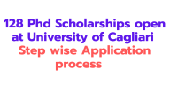 128 Phd Scholarships open  at University of Cagliari 2027:  2 Step Application Process